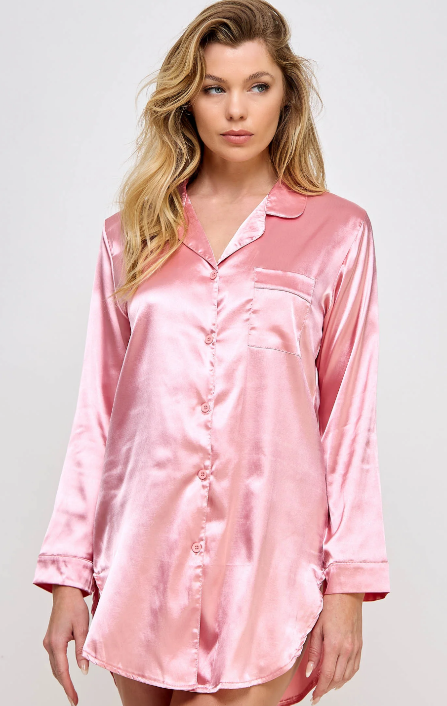 Dusty Rose Kimberly Satin Sleepshirt