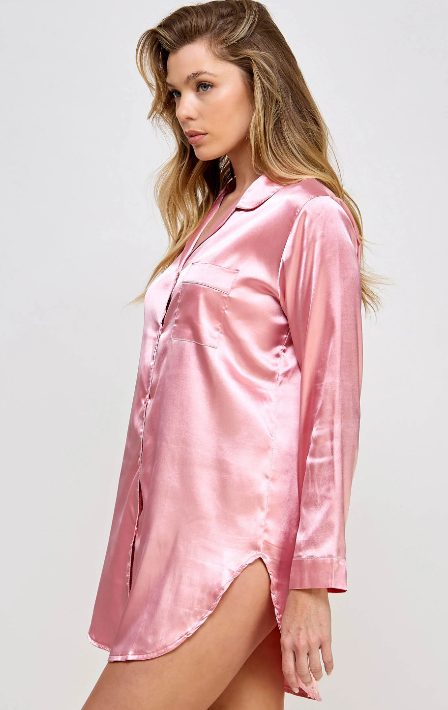 Dusty Rose Kimberly Satin Sleepshirt